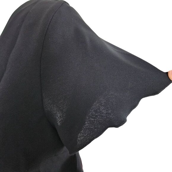 S.L. Fashions Womens Elegant Black Size 8 Petite V-Neck Layered Hem Dress Party - Picture 9 of 12